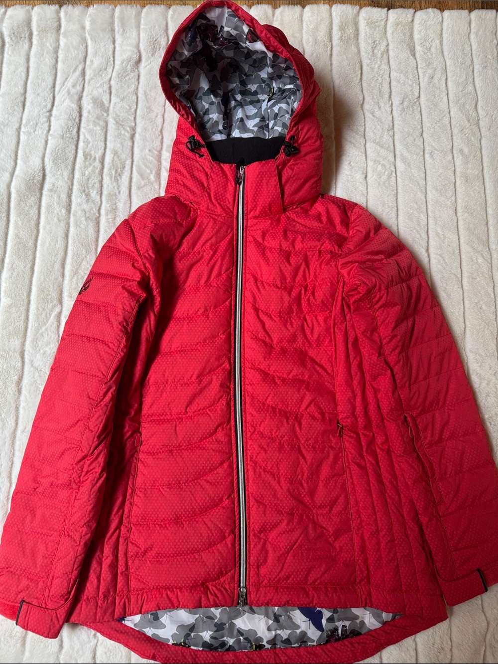 Five Fifty Five Triple Nickle Women's Red Hooded Quilted Ski Jacket Size: M